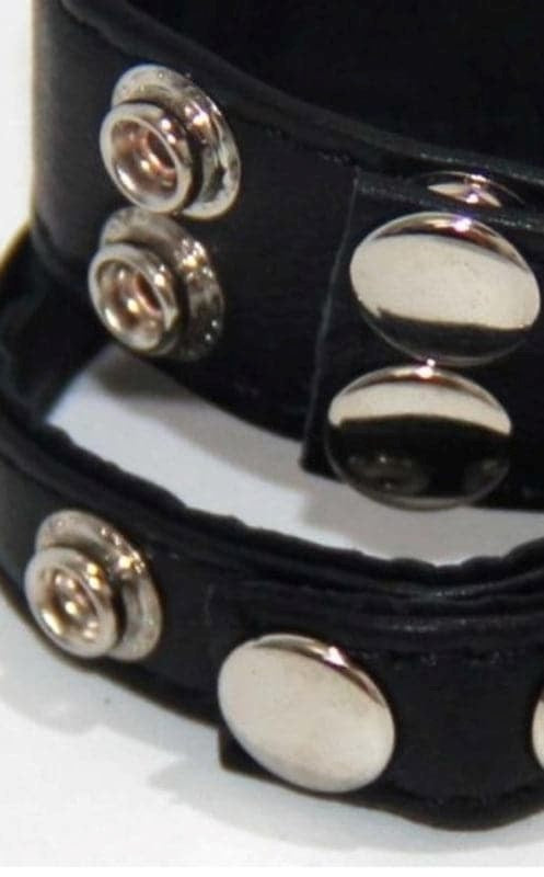 Double Trouble BDSM Strap Cock Ring with Studs - - Cock Rings