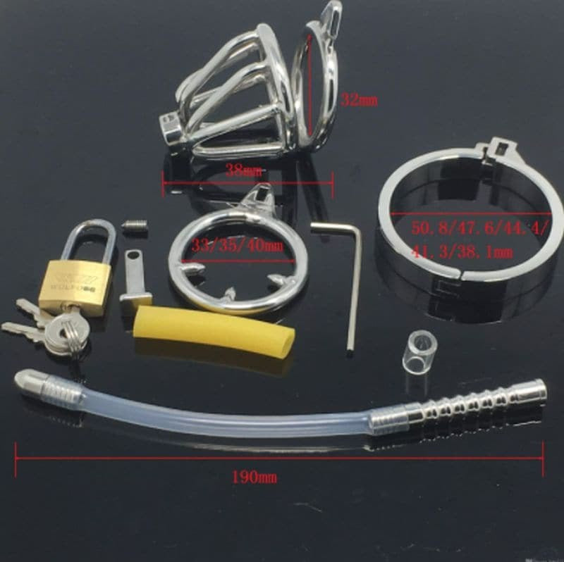 Dual Ringed Pisser Chastity Cage - Male Chastity