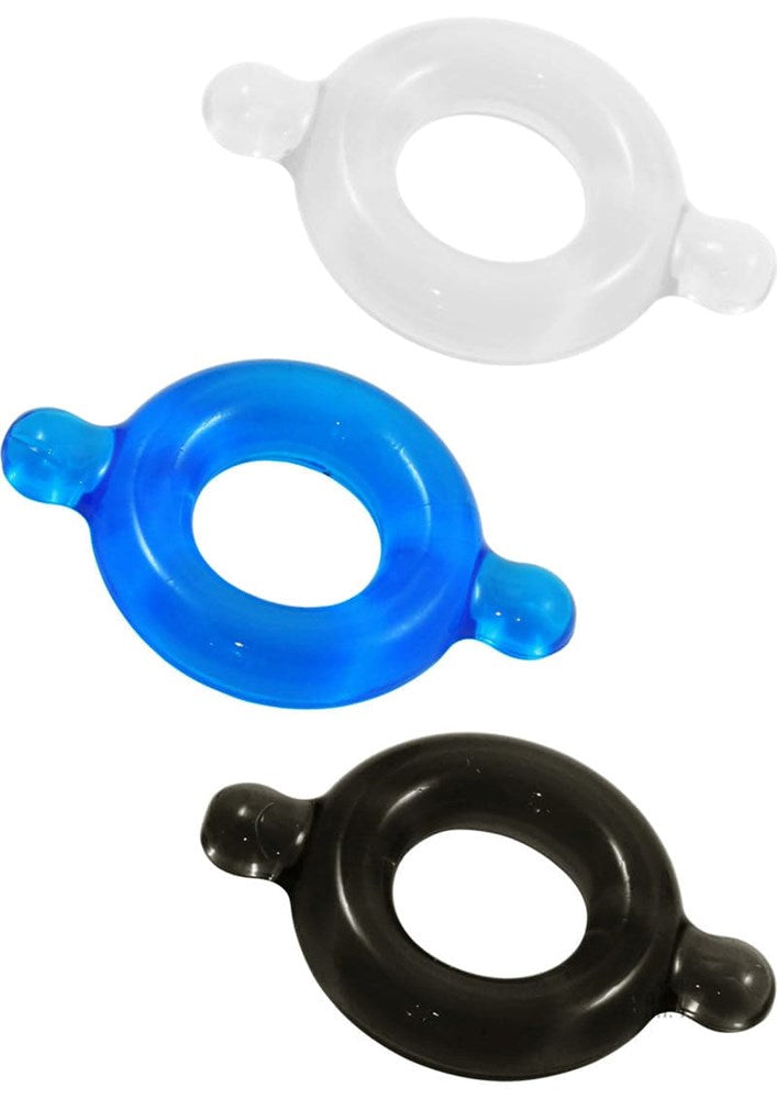 Elastomer Cock Ring 3 Pack - Set 2 - - Cock Rings