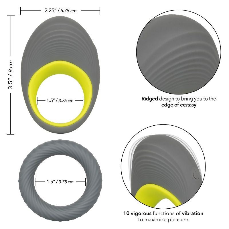 Link Up Edge Vibrating Male Pleasure Penis Ring - - Cock Rings