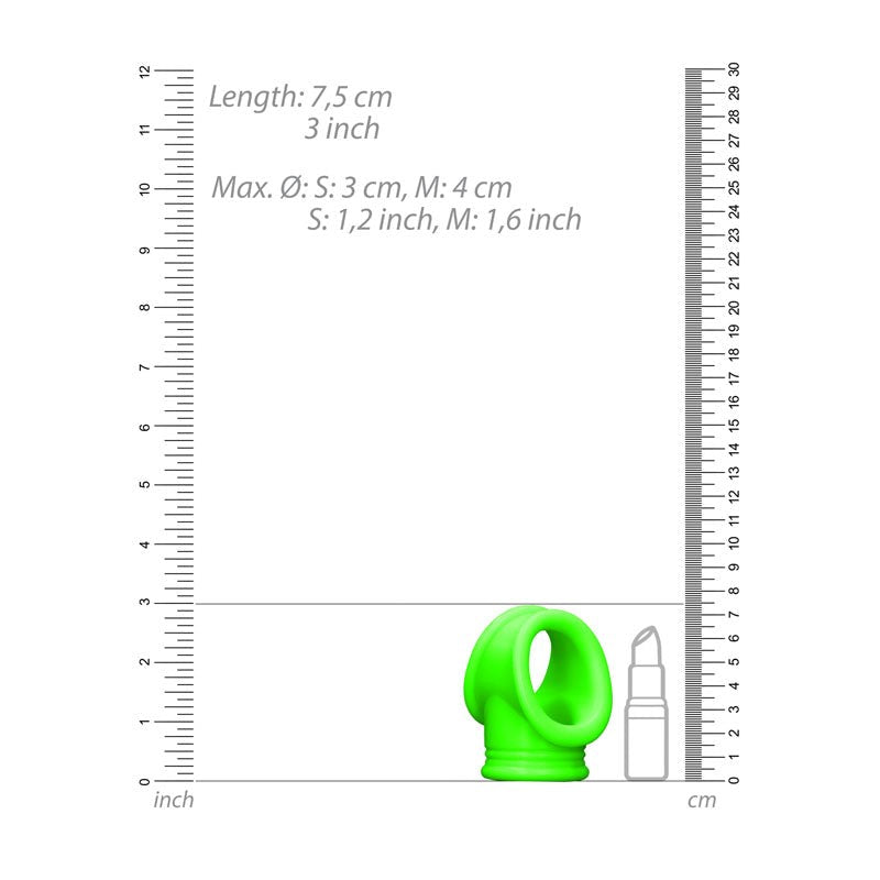 OUCH! Glow In Dark Cock Ring & Ball Strap - - Cock Rings