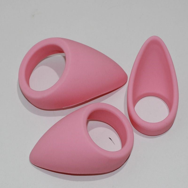 Pink Silicone Tear Drop Cock Ring - - Cock Rings