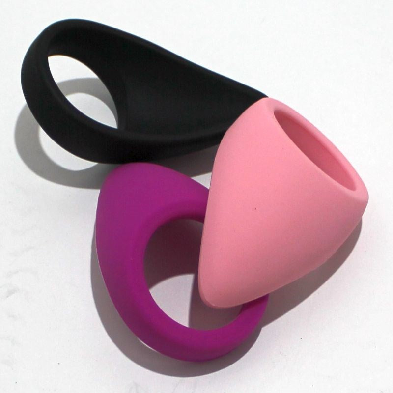 Pink Silicone Tear Drop Cock Ring - - Cock Rings