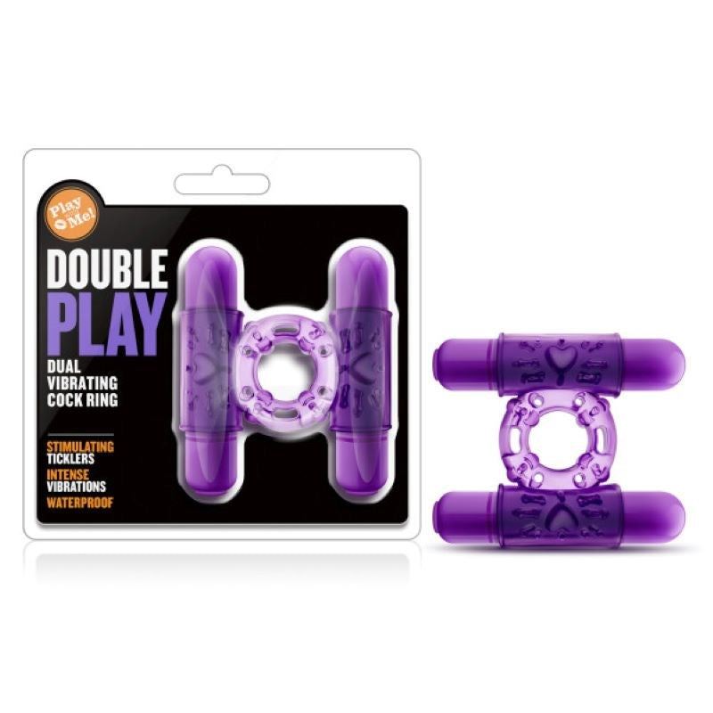 Play With Me Double Play - Purple - - Vibrating Cock Rings