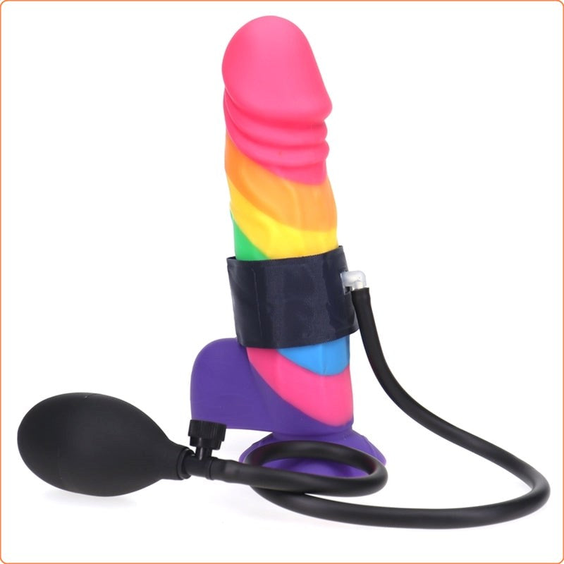 PRIDE Inflatable Strap Cock Ring - - Ball and Cock Toys