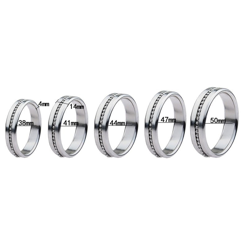 Silver Metal Cock Ring with Grooves - - Cock Rings