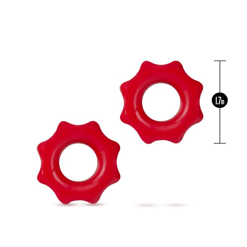 Stay Hard Nutz - Red Set Of 2 - - Cock Ring Sets