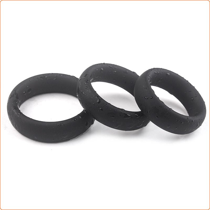 Thick 3 C-Ring Set - Stretchy Silicone - - Ball and Cock Toys
