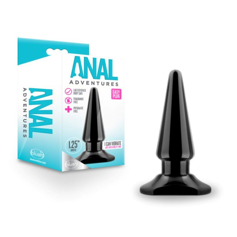 Anal Adventures Easy Plug - Black - - Butt Plugs