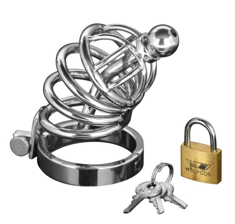 Asylum 4 Ring Locking Chastity Cage - - Male Chastity