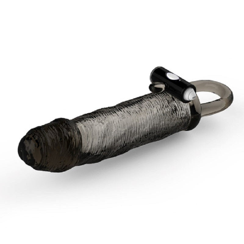 Black Warrior Uncut Vibrating Penis Sleeve - Pumps, Extenders and Sleeves