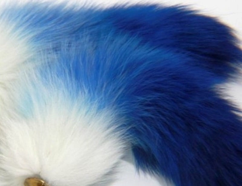 Colourful Faux Fox Tail Gold Butt Plug - - Butt Plugs
