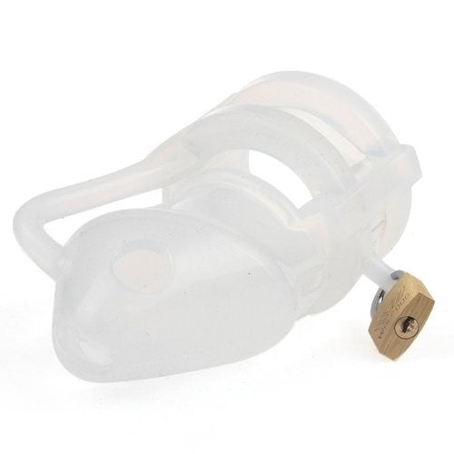 Chastity Cage Silicone Birdlocked-Transparent - - Male Chastity