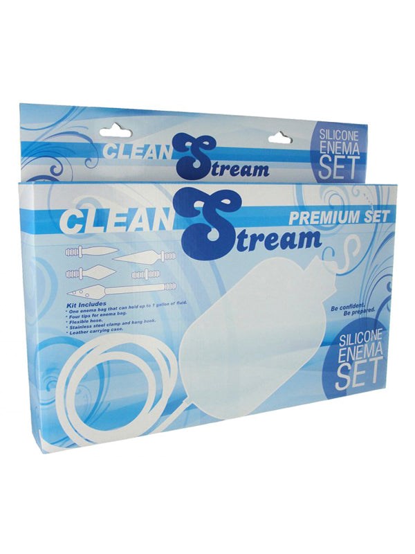 CleanStream Premium Silicone Enema Set White - - Anal Cleansing