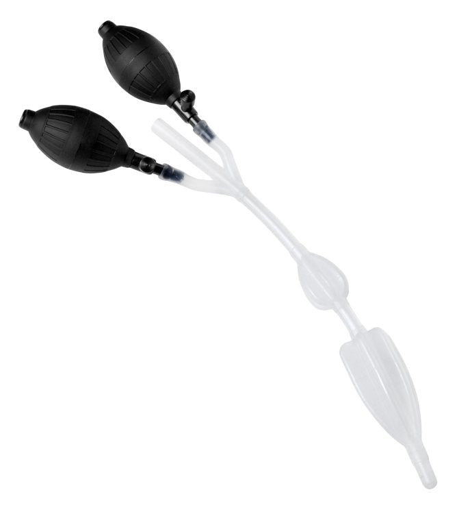 CleanStream Silicone Double Bulb Nozzle Clear - - Anal Cleansing