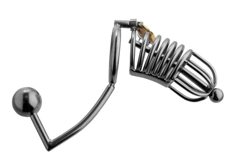 Condemned Penetration Cage with Anal Urethral Insertion - - Penis Plugs