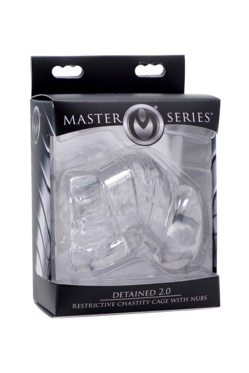 Detained 2.0 Restrictive Chastity Cage with Nubs - - Male Chastity