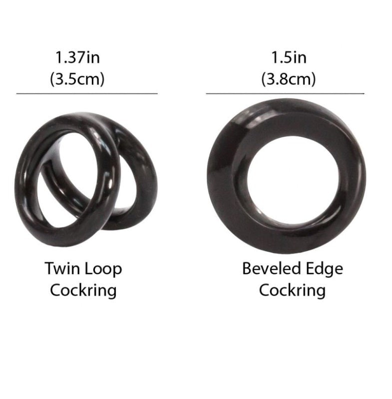 Double Loops Silicone Cockrings Set - - Stretchy Cock Rings