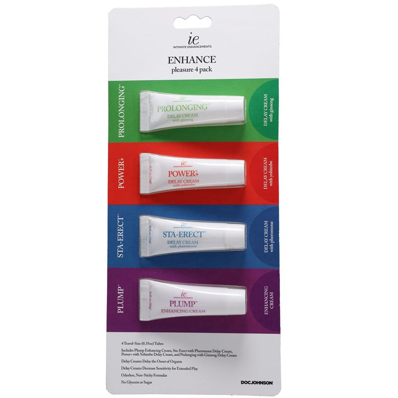 Doc Johnson 4 Pack ENHANCE Pleasure Creams - Delay and Excite Sprays