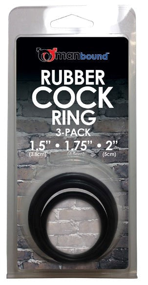 Manbound Cock Rings 3 Pack Rubber - - Cock Rings