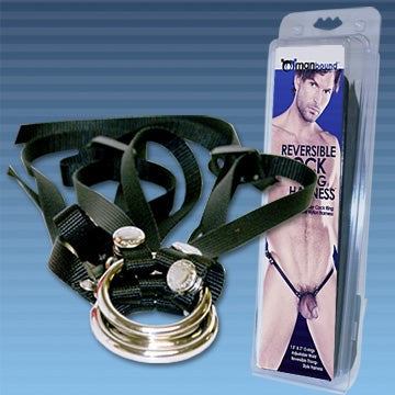 Manbound Reversible Rubber Cock Ring Harness - - Cock Rings