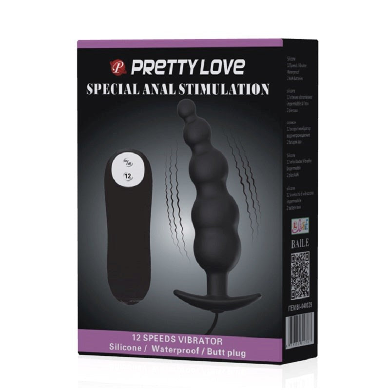 Pretty Love Curved Beads Anal Vibrator - - Butt Plugs