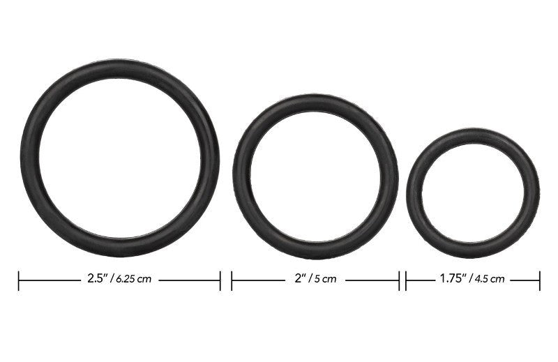 Rubber Ring Set Black 3 - - Stretchy Cock Rings