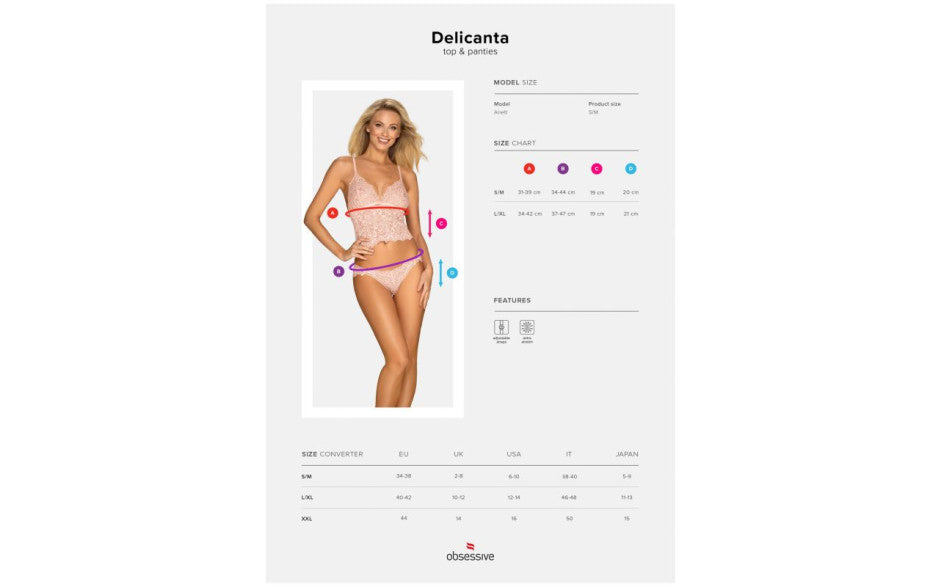 Obsessive Delicanta Womens Top and Panties - Bras and Bra Sets