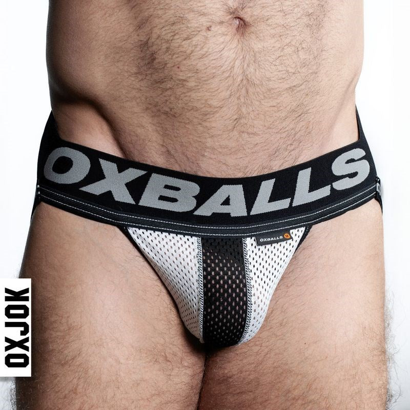 Oxballs Airmesh Swagger Mens Jockstrap Ice White - Jocks and G-Strings