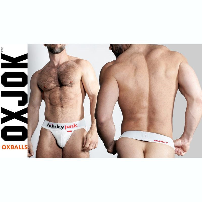 Oxballs Hunker Slider Strap Mens Jock White Snow - - Jocks and G-Strings