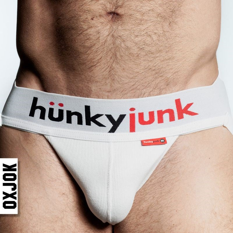 Oxballs Hunker Slider Strap Mens Jock White Snow - - Jocks and G-Strings
