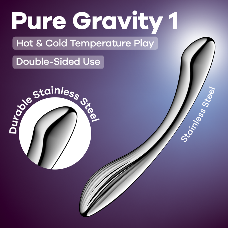 Satisfyer Pure Gravity 1 High Grade Metal Dildo - - Steel Sex Toys