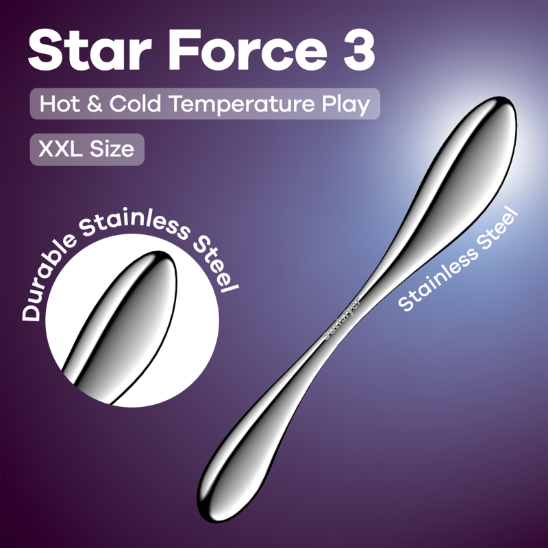 Satisfyer Star Force 3 Heavy Weighted Metal Dildo - - Steel Sex Toys