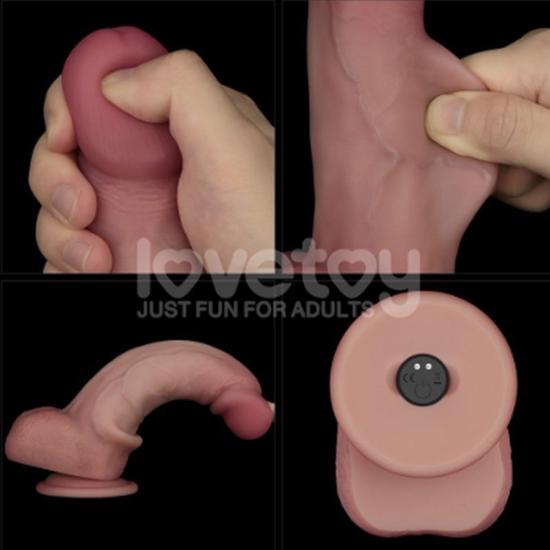 Lovetoy Vibrating Sliding Skin Pro II Silicone Dong - - Vibrating Dildos