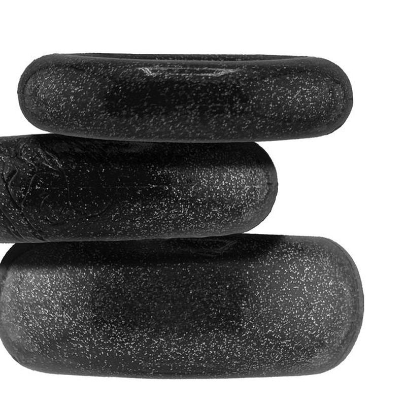 OxBalls Cockpack 3 Piece Stretchy Cock Ring Set - Black - Cock Ring Sets