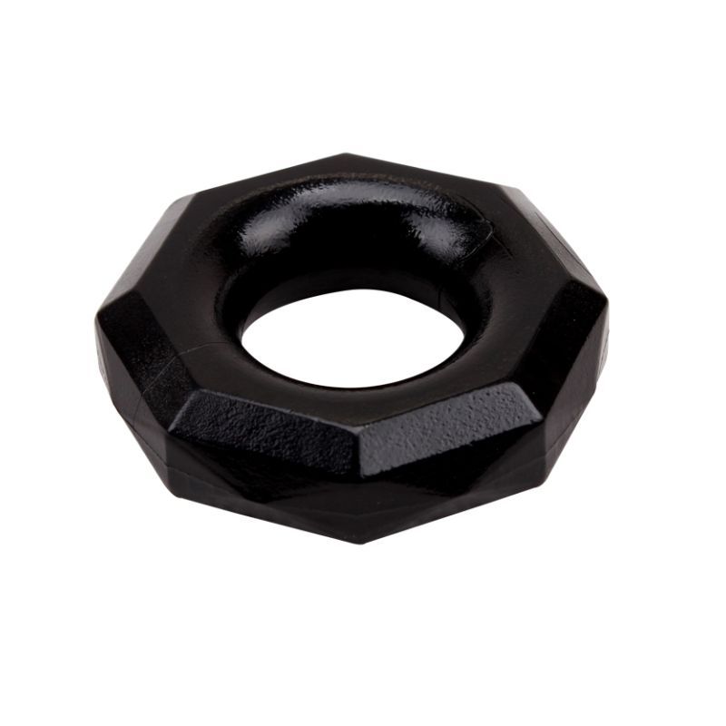 Chisa Cadiluck 2 Piece Nut Shaped Cock Ring Set - Black - Cock Ring Sets