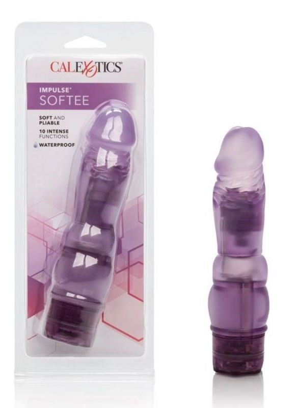 CalExotics Impulse 10 Function Softee Satin Vibrating Dong - G-Spot Vibrators
