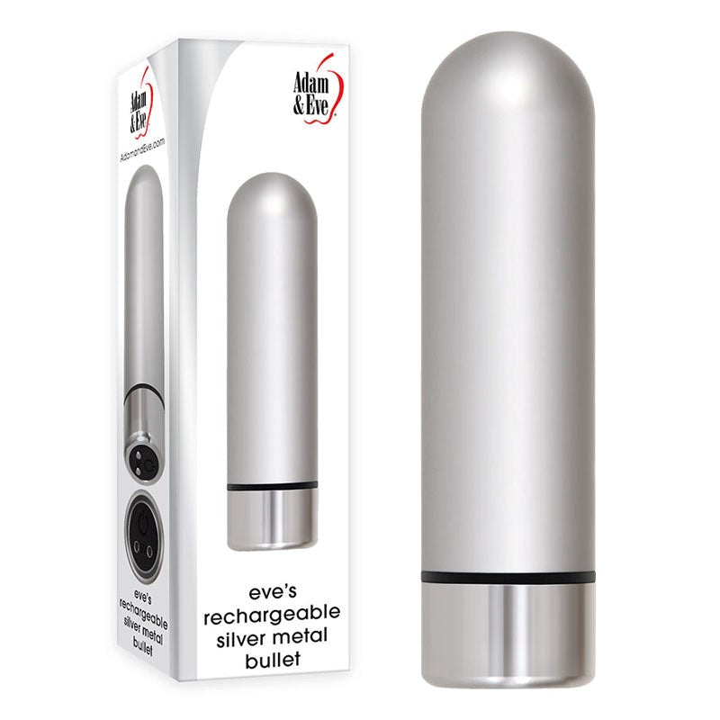 Adam & Eve Rechargeable Silver Metal Bullet - - Bullet Vibrators