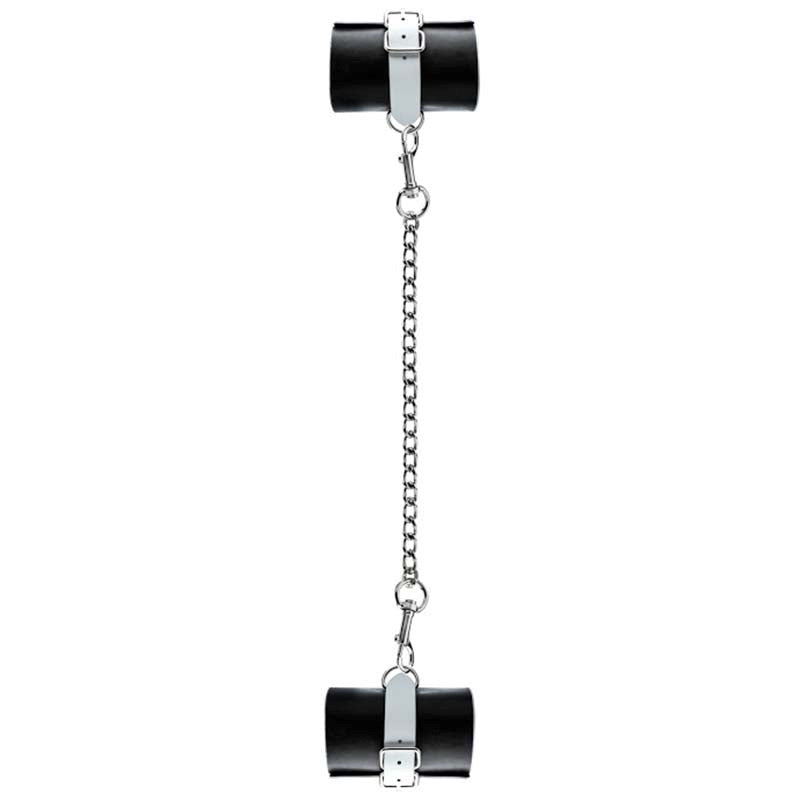 Bad Romance Leather Black & White Hand or Leg Cuffs - - Collars And Cuffs
