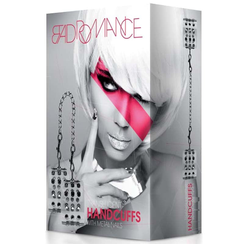 Bad Romance Translucent Handcuffs with Metal Nails - - Collars And Cuffs