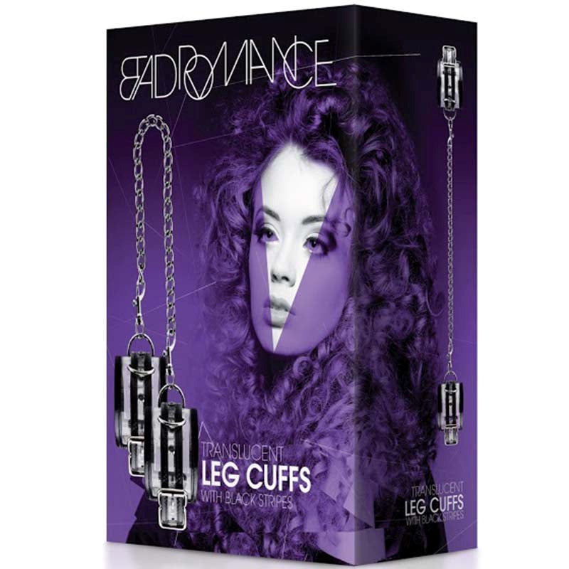 Bad Romance Translucent Leg Cuffs with Black Stripes - - Collars And Cuffs