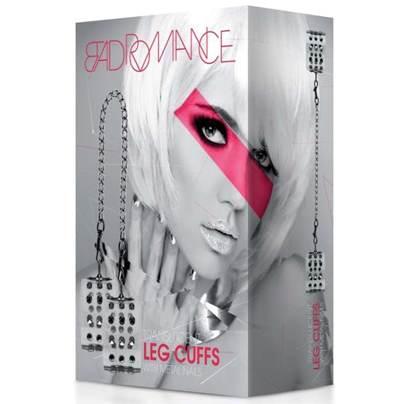 Bad Romance Translucent Leg Cuffs with Metal Nails - - Collars And Cuffs