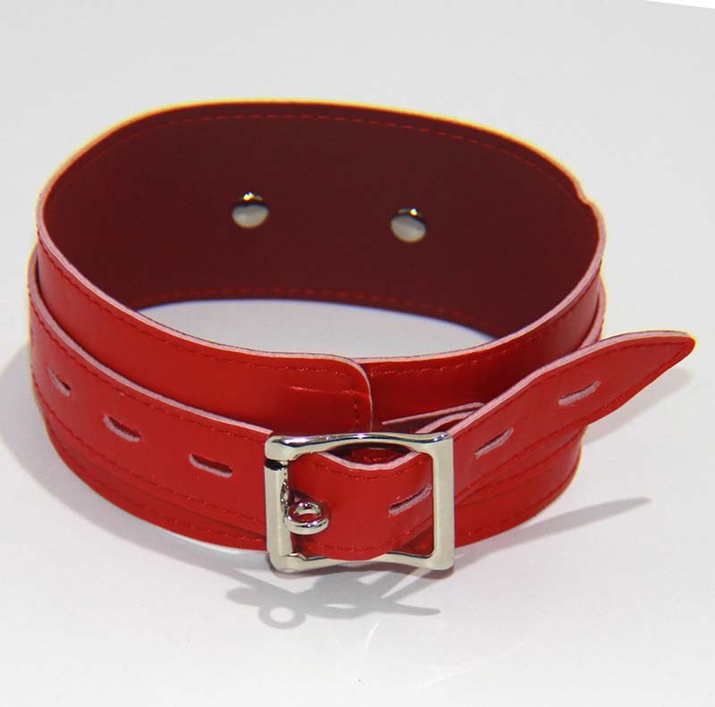 BDStyle Collar Adjustable Red Thin PVC - - Collars And Cuffs