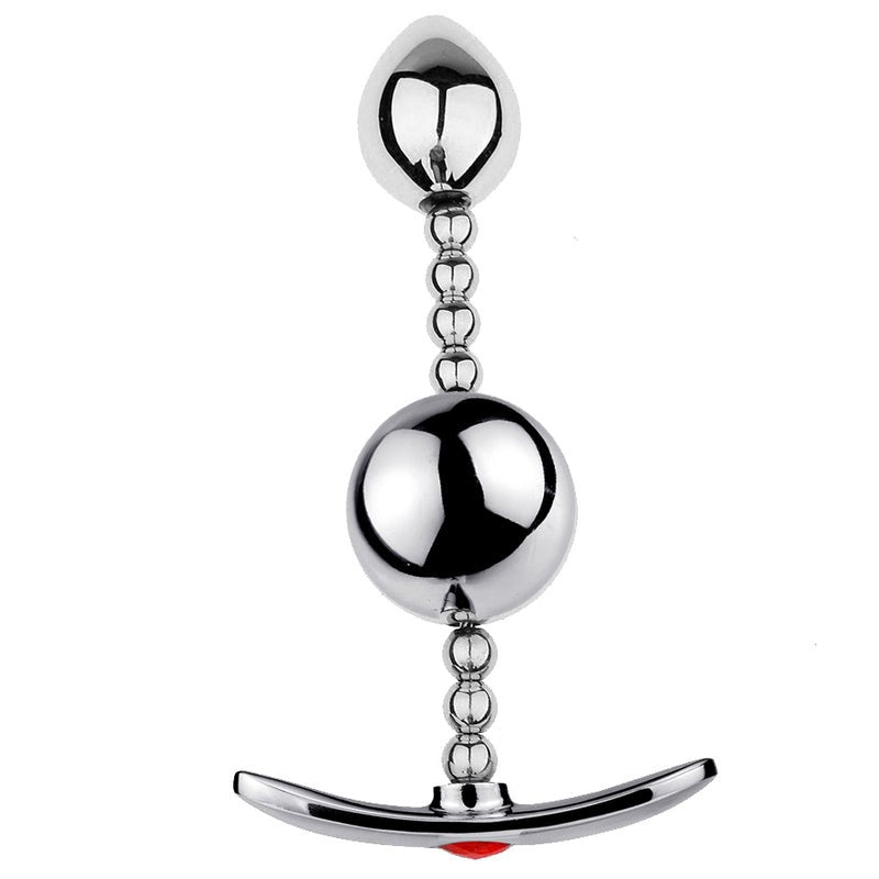 Bendable Double Ball Steel Butt Plug - - Steel Sex Toys