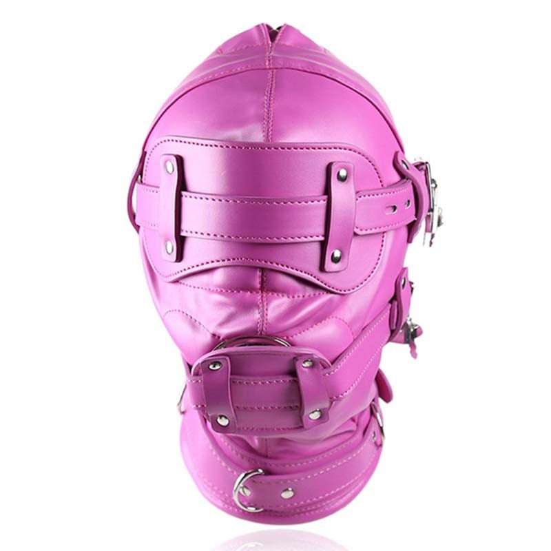Bug-Eyed Lockdown Hood With Penis Gag - - Bondage Hoods