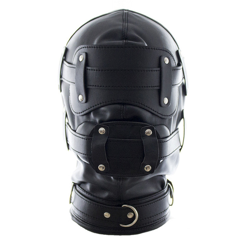 Bug-Eyed Lockdown Hood With Penis Gag - - Bondage Hoods