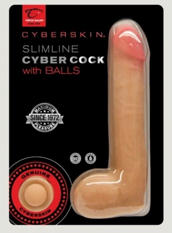Cyberskin Slimline Cyber Cock with Balls - - Realistic Dildos