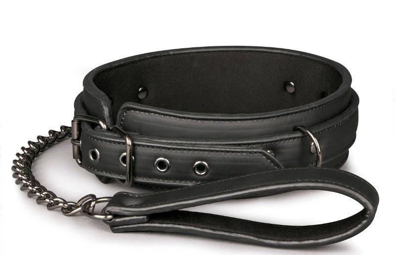 Easytoys Fetish Collar with Leash - - Collars And Cuffs