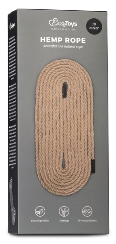 Easytoys Fetish Hemp Rope Natural 10 metre - - Collars And Cuffs