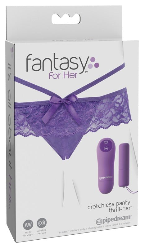 Fantasy for Her Crotchless Panty Thrill-Her Vibrator - - Remote Control Vibrators